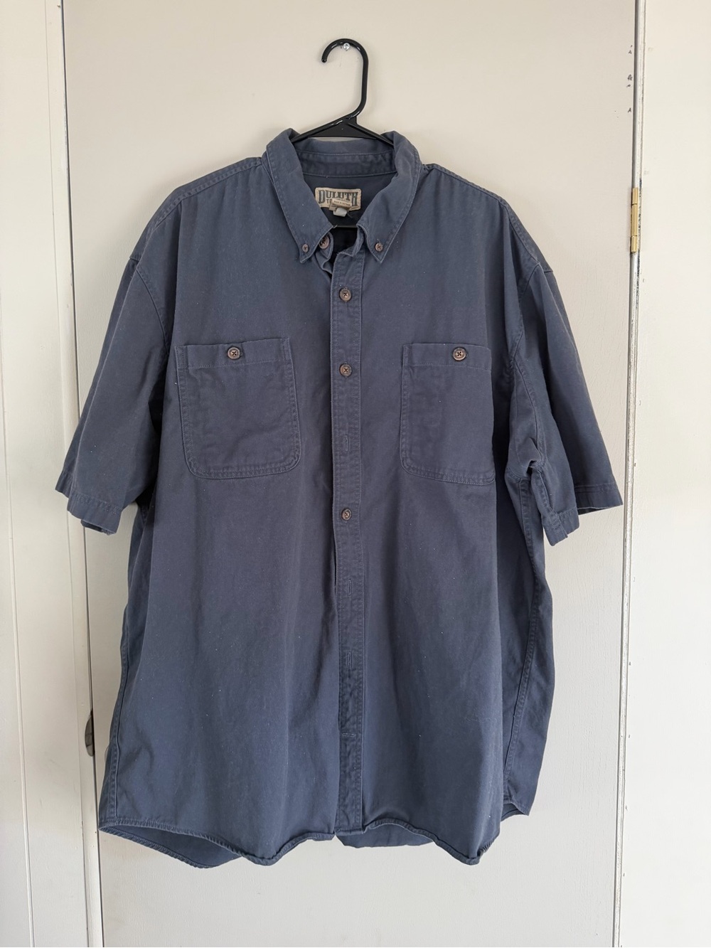 Duluth Trading Co Navy Short-Sleeve Button-Down Work Shirt